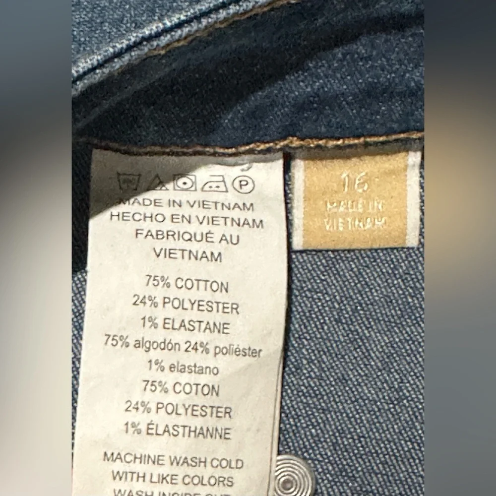 Michael Kors Womens Med Dark Wash Wide Leg Jeans Size 16 Flat Front Pockets
